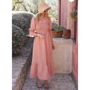 Beachwood The Deia Linen Dress Gigi Pink